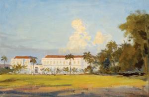 DAKE Sr. Carel Lodewijk 1857-1918,A View of the Palace at Buitenzorg,Larasati ID 2011-10-22