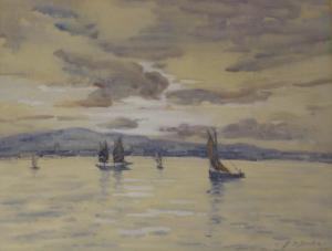DAKIN M.D,Boats in the Bay at Sunset,1925,David Duggleby Limited GB 2016-04-30