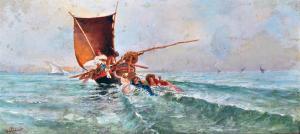 DALBONO Edoardo 1841-1915,Marina con pescatori,Vincent Casa d'Aste IT 2024-03-23