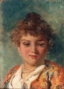 DALBONO Edoardo 1841-1915,Ritratto di fanciulla,Casa d'Aste Arcadia IT 2024-04-18