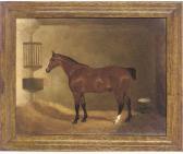 DALBY OF YORK Joshua 1794-1838,A bay hunter in a stable,1838,Christie's GB 2006-11-23
