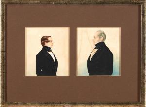 DALEE Justus 1793-1878,Pair of Miniature Profile Portraits,Skinner US 2023-08-13