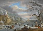 DALENS Dirk III 1688-1753,A winter landscape with figures skating on a froze,Sotheby's GB 2007-07-04