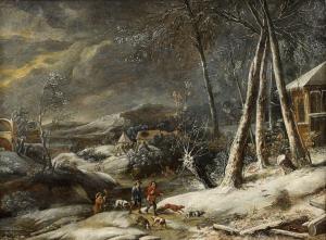 DALENS Dirk III 1688-1753,Départ de chasse en hiver,Daguerre FR 2023-05-12