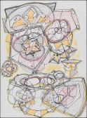 DALEY William P. 1925-2022,Two Abstract Drawings,2014,Skinner US 2022-08-02