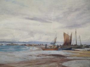 DALGLISH William 1860-1909,Boats at shore,Cheffins GB 2021-02-11