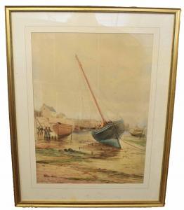DALGLISH William 1860-1909,Coastal scene with fisher folk and fishing boats,1879,Keys GB 2019-06-25