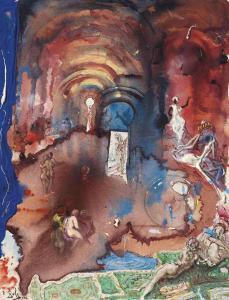 DALI Salvador 1904-1989,Harem fabuleux avec porte blanche et deux sphères,1966,Christie's 2016-06-23