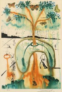 DALI Salvador 1904-1989,Surrealist landscape with melting clock,John Moran Auctioneers US 2017-05-23