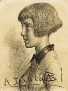 DALL OCA BIANCA Angelo 1858-1942,PORTRAIT OF A YOUNG GIRL IN PROFILE,1941,Sotheby's GB 2019-04-16