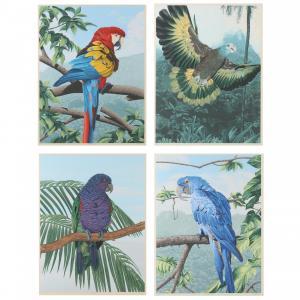 DALLAS John 1945,Four Large Parrot Silkscreen Prints,Leland Little US 2022-12-15