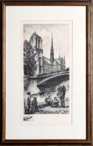 DALLEMAGNE Aimé Edmond 1882-1971,Church and Bridge,Ro Gallery US 2023-05-13
