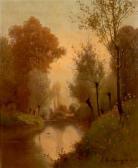 DALLEMAGNE Léon 1837-1907,Paysage au plan d'eau,1891,Piasa FR 2013-10-16