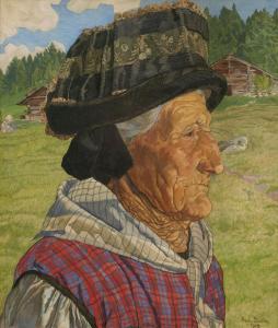 DALLEVES Raphy 1878-1940,Portrait d'une vieille valaisanne de profil,1910,Galerie Koller 2023-12-01