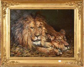 DALLMANN R,Lion et lionne,1901,Conan-Auclair FR 2021-12-16