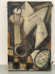 DALMBERT Daniel 1918,Composition cubiste à la pipe et à la bougie,Art Richelieu FR 2022-06-18