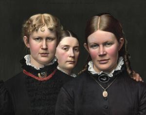 DALSGAARD Christen 1824-1907,Portrait of three young women,1882,Bruun Rasmussen DK 2023-06-14