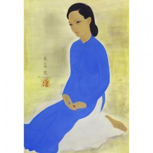 DAM VU CAO,PORTRAIT DE JEUNE FEMME EN BLEU / PORTRAIT OF A LA,New Art Est-Ouest Auctions 2017-05-28