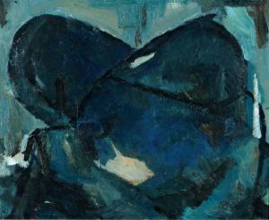 DAMEN Bob 1900-1990,"Trost" (Abstract in blauw),Venduehuis NL 2009-05-13