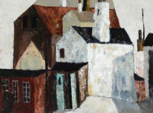 DAMGAARD HENRIKSEN erik 1928-1997,Composition with houses.,Bruun Rasmussen DK 2020-04-14