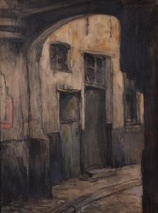 DAMIEN Francois Joseph 1879-1973,Ruelle couverte,1923,Hotel Des Ventes Mosan BE 2020-03-11