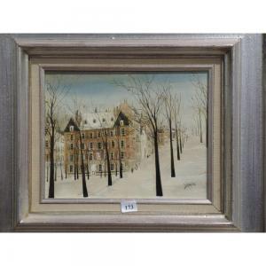 DAMIN Georges 1942,« Rue sous la neige »,Herbette FR 2015-03-22