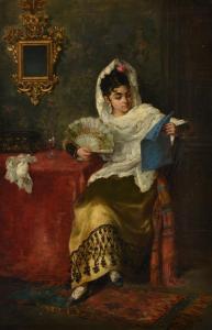 DAMIS Y CORTES Joaquín 1842-1920,Portrait of a Spanish lady,1894,Dreweatts GB 2021-05-27