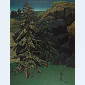 DAMPIERRE A.L 1800-1900,PINE TREES IN THE VALLEY,Waddington's CA 2007-06-12