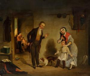 DAMSCHROEDER Jan Jac Matthys 1825-1905,Late for Lesson,Shapiro Auctions US 2022-10-15