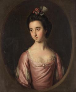 DANCE Nathaniel 1735-1811,Portrait of a girl, half-length, wearing a pink an,1771,Bonhams 2024-04-10