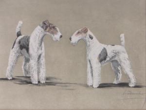 DANCHIN Leon 1887-1939,2 terriers,Burstow and Hewett GB 2017-08-02