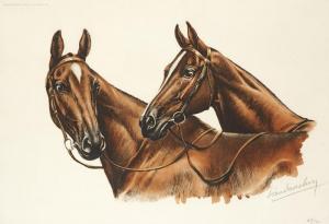 DANCHIN Leon 1887-1939,Deux chevaux,Aguttes FR 2013-07-20