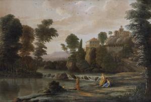 DANCKERTS Johan 1613-1686,Nymphs bathing in an Italianate landscape,1677,Bonhams GB 2012-05-02