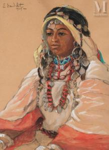 DANDELOT Elisabeth 1898-1995,Portrait de femme aux bijoux,1929,Millon & Associés FR 2023-12-16