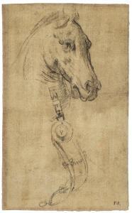 DANDINI Pietro 1646-1712,Study of the head of a horse and a stirrups,Christie's GB 2024-02-01