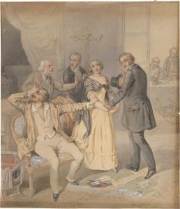 DANHAUSER Josef 1805-1845,"Das verspielte Weib",1836,Galerie Bassenge DE 2023-06-09