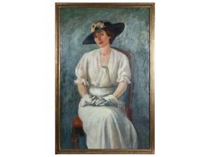 DANI Franco 1895-1981,Ritratto di dama in abito bianco,Maison Bibelot IT 2023-10-17