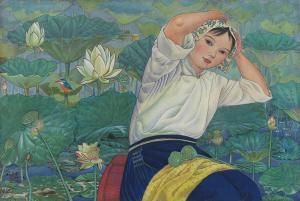 DANIAN Zhu 1916-1995,LOTUS GIRL,1981,Sotheby's GB 2015-10-05
