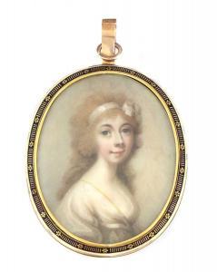 DANIEL Abraham 1760-1806,Portrait miniature of a young girl with red hair i,Sworders GB 2021-09-14