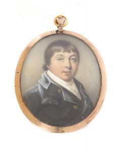 DANIEL Abraham 1760-1806,Portrait of a gentleman in a blue coat with gold b,Sworders GB 2022-01-18