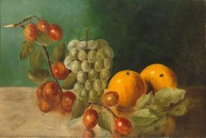 DANIEL Kate 1928,Früchtestilleben mit Orangen, Traubenrebe und Pflaumenast,Zeller DE 2008-12-04