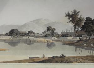 DANIELL William 1769-1837,VIEW AT NIJEIBABAD, NEAR THE COADUWAR GAUT, ROHILC,Lawrences GB 2019-01-18