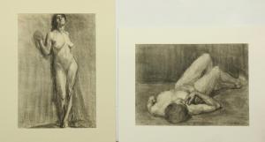 DANIELS ELIZABETH 1896-1981,Nude Woman on Floor and Standing Nude,Clars Auction Gallery 2019-06-16