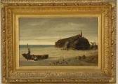 DANIELS George Fisher 1821-1879,Figures on a beach with shipwreck,Eldred's US 2008-07-30
