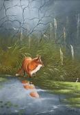 DANIELS Johnny 1954-2009,Red Fox Hunting in a Florida Swamp,Burchard US 2022-03-19