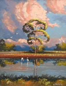 DANIELS WILLIE 1953,Florida Highwaymen Backwater Sunset Glow,Burchard US 2022-06-18