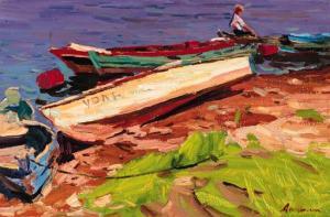 DANILINE Nikolaï 1925,Moored Boats,Christie's GB 2000-09-28