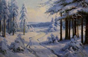 Danilov Konstantin Alexandrovich 1906-1976,Snow Scene in the Woods,Clars Auction Gallery 2017-11-19