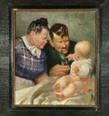 DANILOWATZ Josef 1877-1945,An Austrian couple admiring a baby,1940,Anderson & Garland GB 2007-06-18