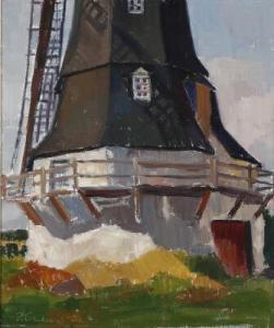 DANISH SCHOOL,Landscape with mill,Bruun Rasmussen DK 2019-02-19